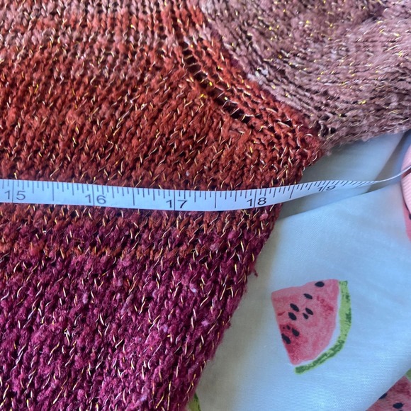 ⭐ 3/$15 Motherhood Maternity Small Purple Red Gold Loose Knit Sweater - Picture 7 of 9